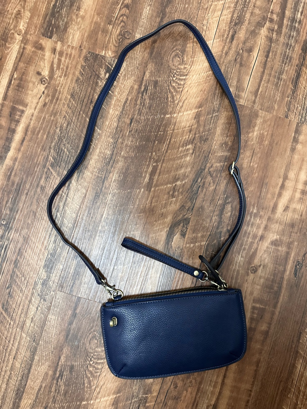 Joy Susan Navy Crossbody Wristlet with Detachable Strap